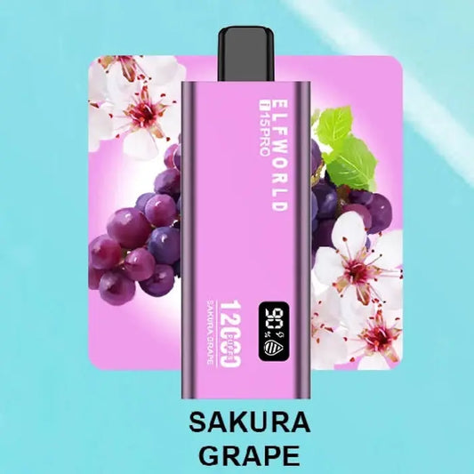 ELF WORLD i15 Pro Sakura Grape (12000 Puffs) Indiavape24/7